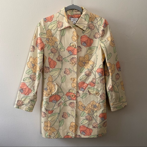 LOFT Ann Taylor Floral Lightweight Jacket Size Medium - Picture 2 of 8
